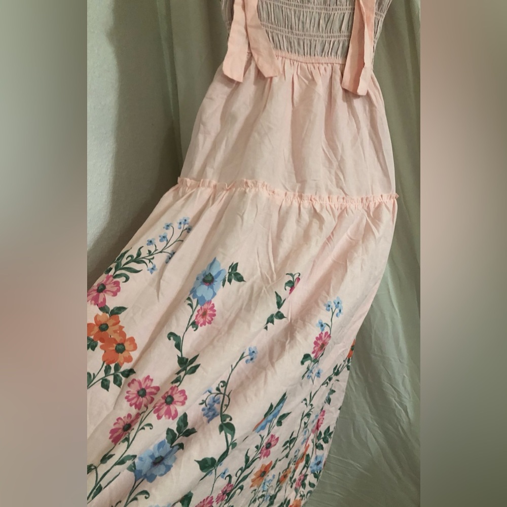 Trixxi floral hem smocked bodice bow strap garden dress size medium brand new - Picture 7 of 16